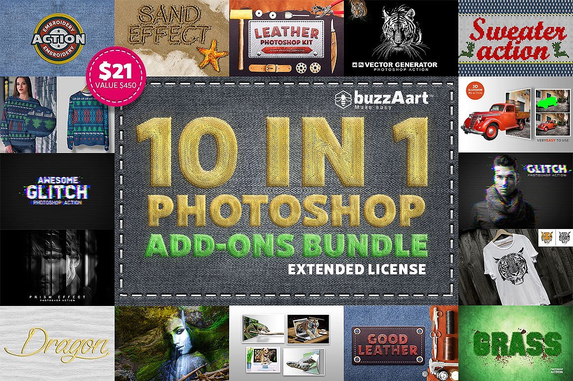 炫酷震撼漂亮PS动作大合集 Mega Bundle Photoshop Action插图(5)