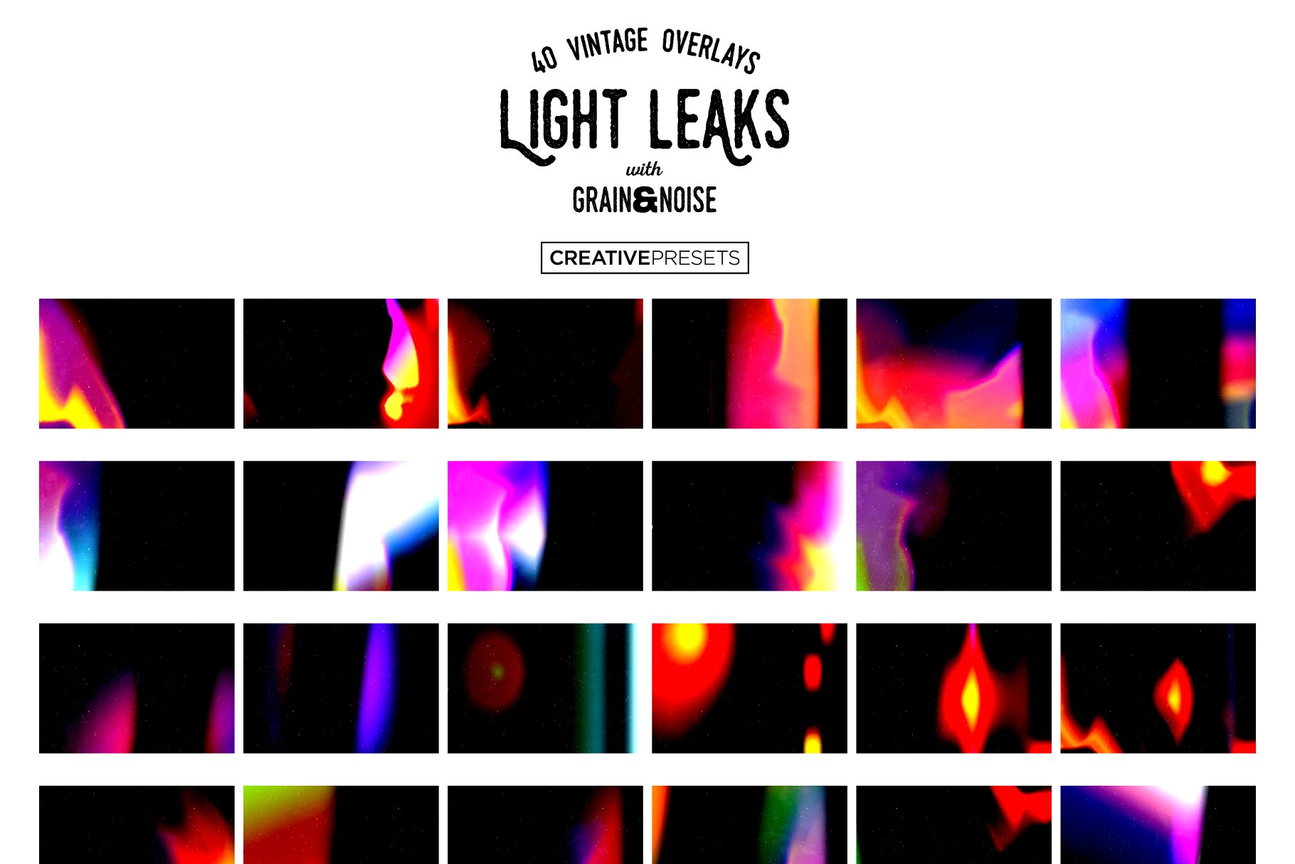 40款复古怀旧风格漏光照片效果叠层纹理 Light Leaks Overlays插图(5)