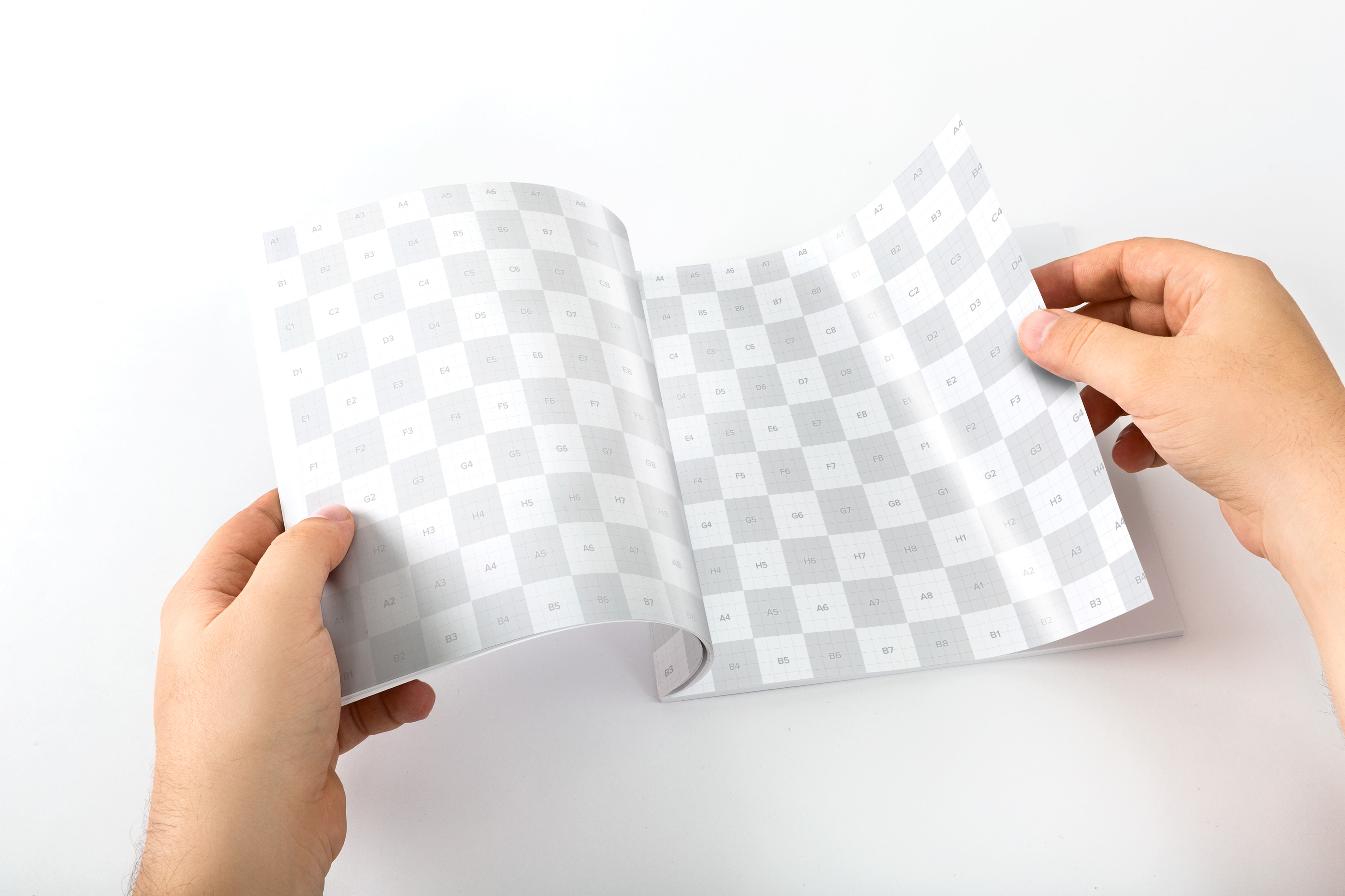 方形杂志内页版式设计样机模板 Square Magazine Opening Mockup插图2