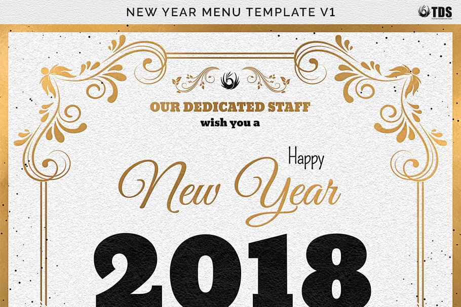 新年主题传单+新年宴会菜单模板 New Year Menu PSD V1插图(12)