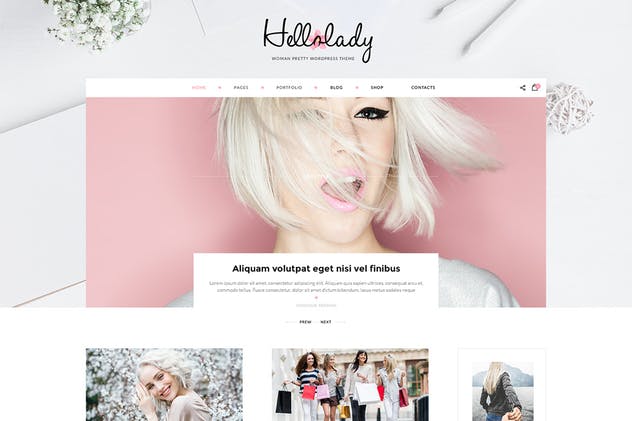 女性时尚主题博客网站PSD模板 HelloLady Woman Blog PSD Template插图(1)