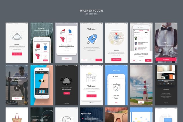 200+界面模板多用途 APP UI 套件 PORTAL UI PACK @1x FOR SKETCH APP插图(9)