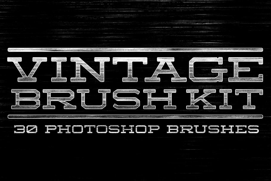 复古怀旧风格文本图层样式PS笔刷 Vintage Brush Kit插图