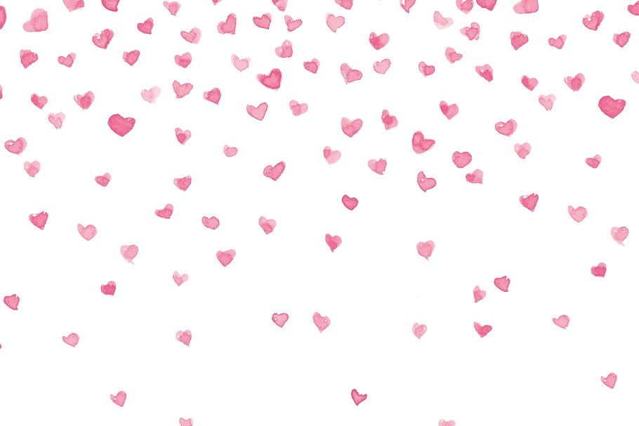 粉色和紫色心形图案纹理 Pink Hearts, Hearts Rain,插图3