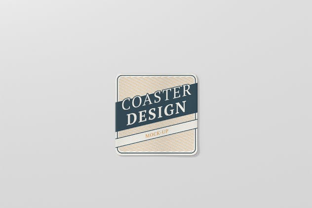 高品质圆角方形杯垫样机 Square Coaster Mock-Up Round Corner插图(8)