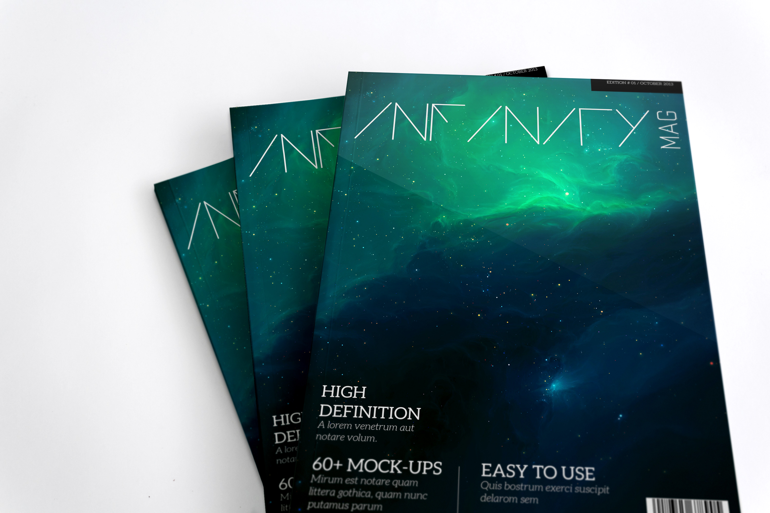 A4标准规格杂志封面设计样机模板02 A4 Magazine Mockup Stack Covers 02