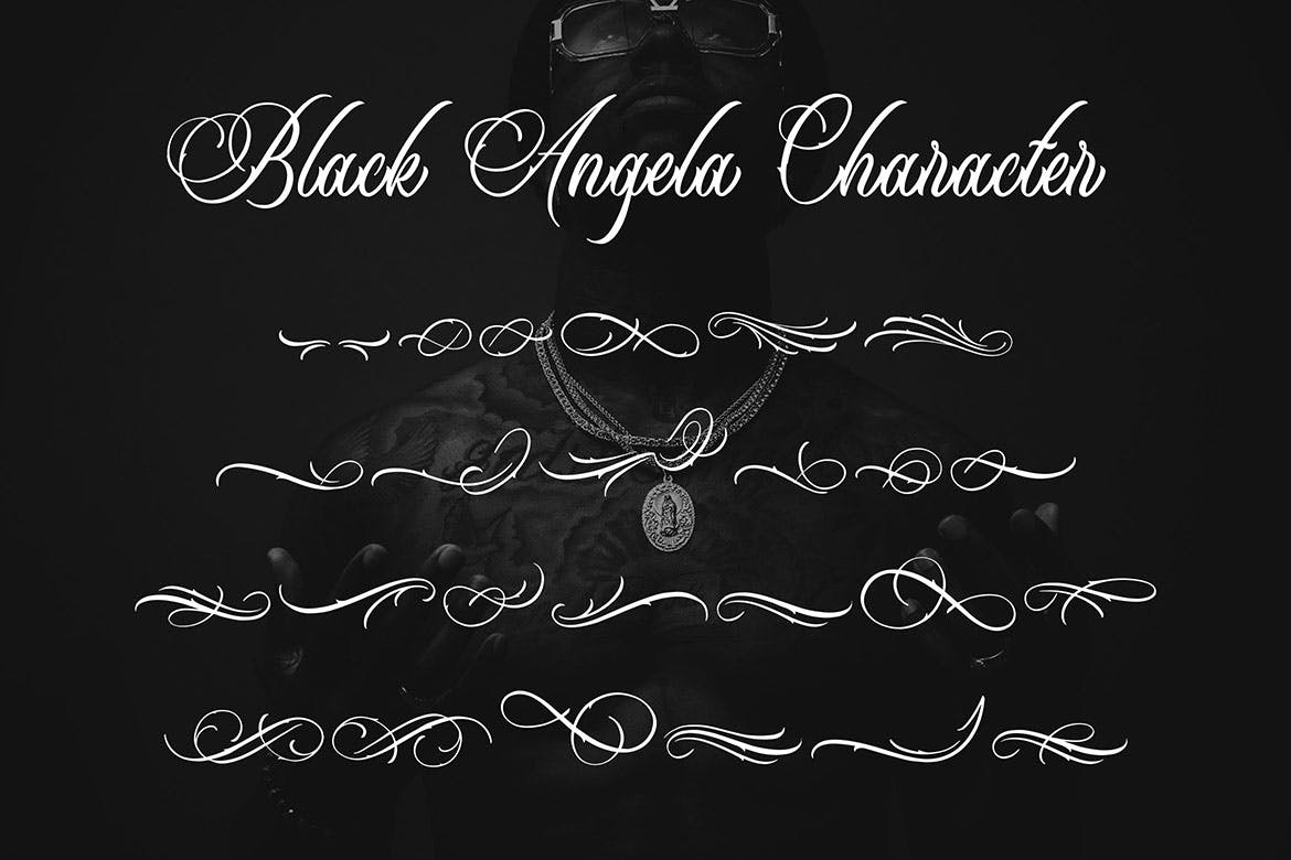 纹身艺术风格英文书法字体下载 Black Angela – Tattoo Font插图(6)