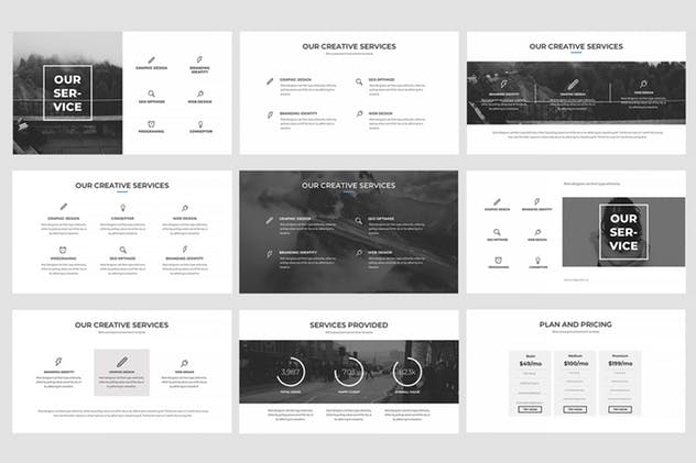 创意极简主义项目/企业宣传精美PPT模板下载 Delica Powerpoint Presentation插图5