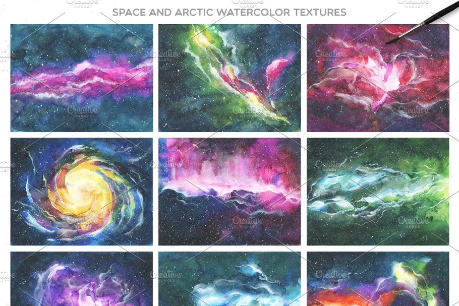 北极与太空手绘设计元素 Arctic Space Collection Pro插图4