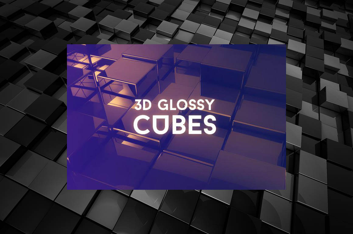 光滑的3D立方体背景图 Free 3D Glossy Cube Backgrounds插图