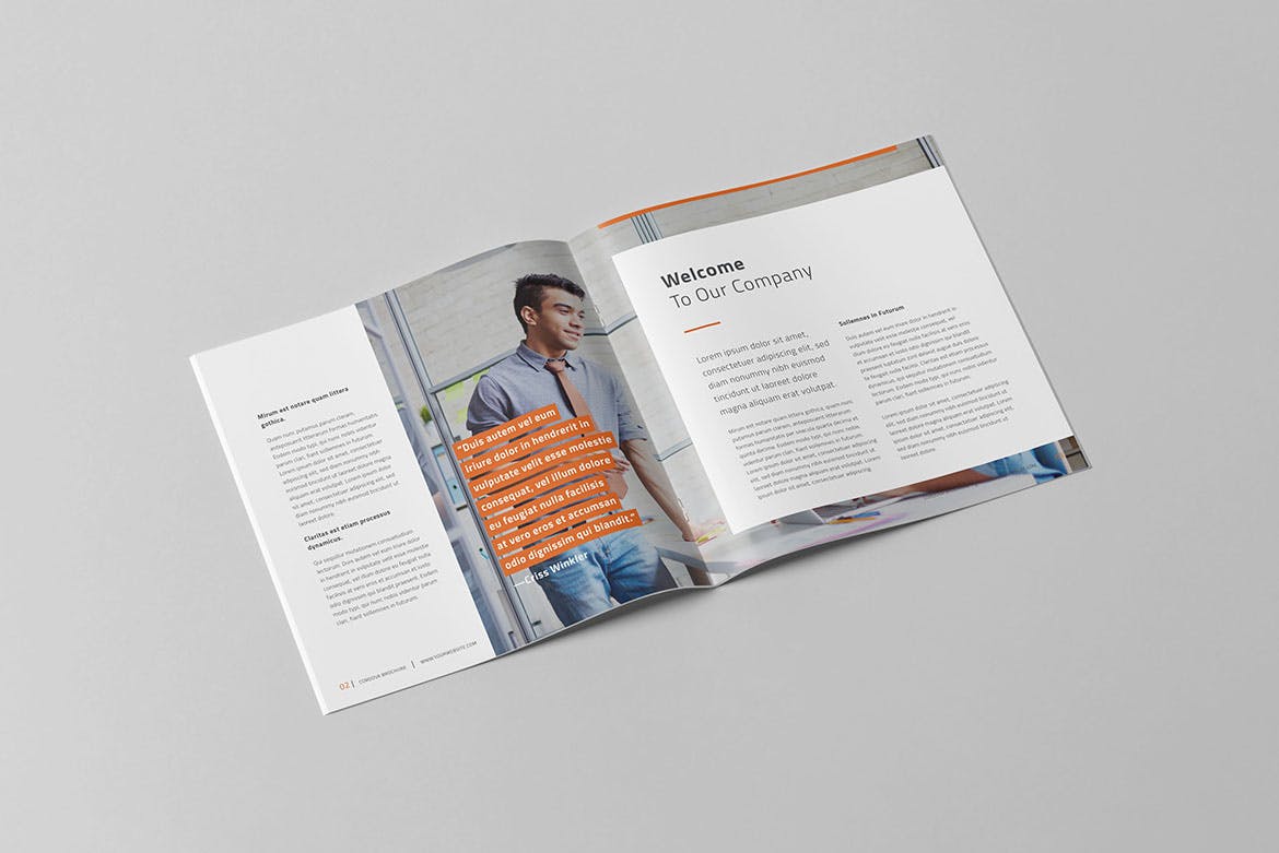 市场调研公司方形宣传画册设计模板 Valencia Brochure – Square插图1