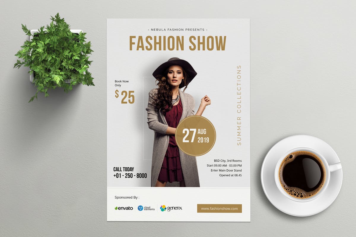 欧美时装SHOW活动宣传海报设计模板 NEBULA – Fashion Flyer插图