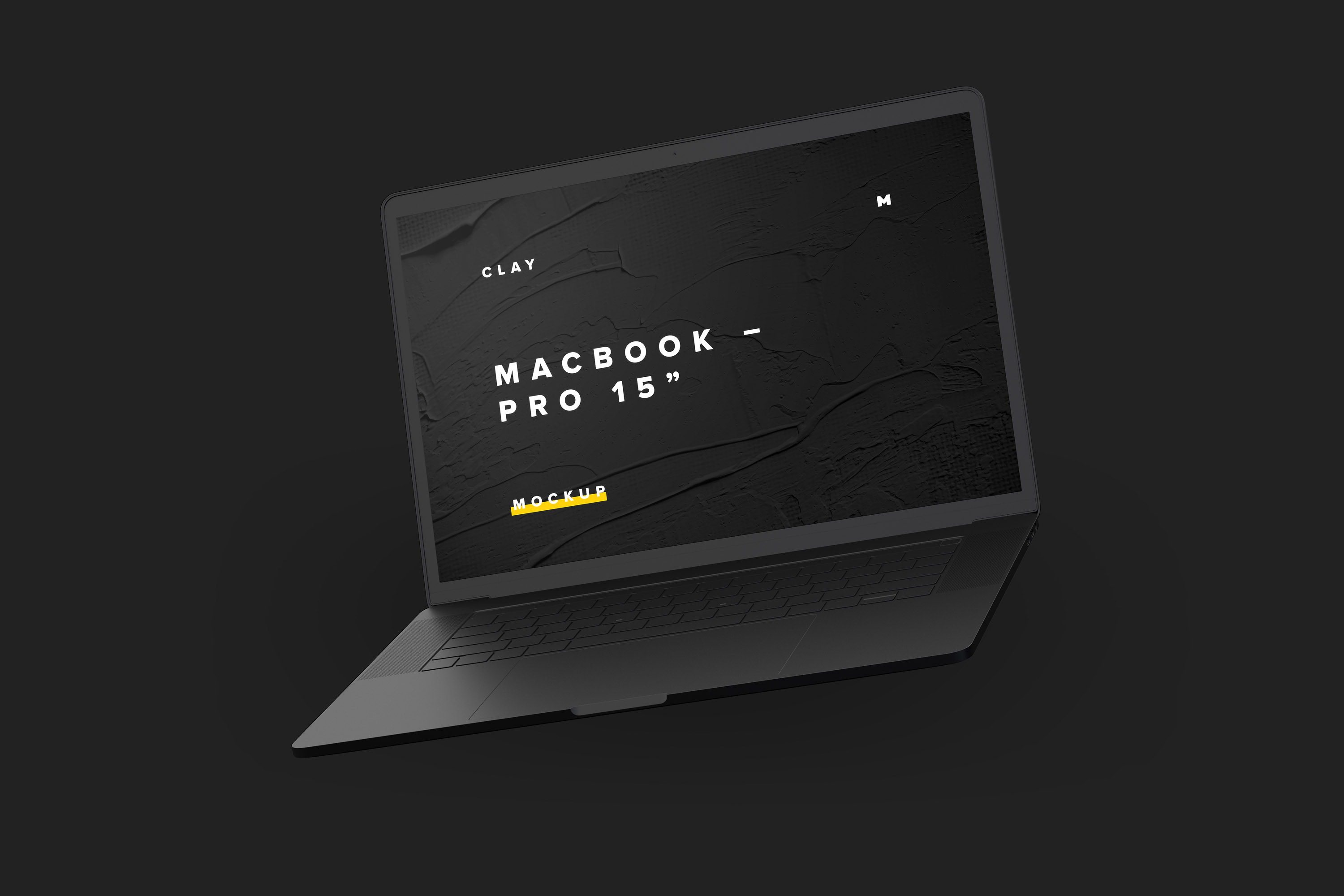 15寸MacBook Pro笔记本电脑屏幕演示样机模板 Clay MacBook Pro 15" with Touch Bar Mockup插图(1)
