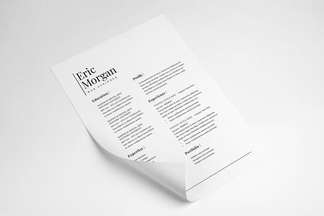 超级简约风格个人简历&介绍信模板 Resume & Letterhead插图(3)