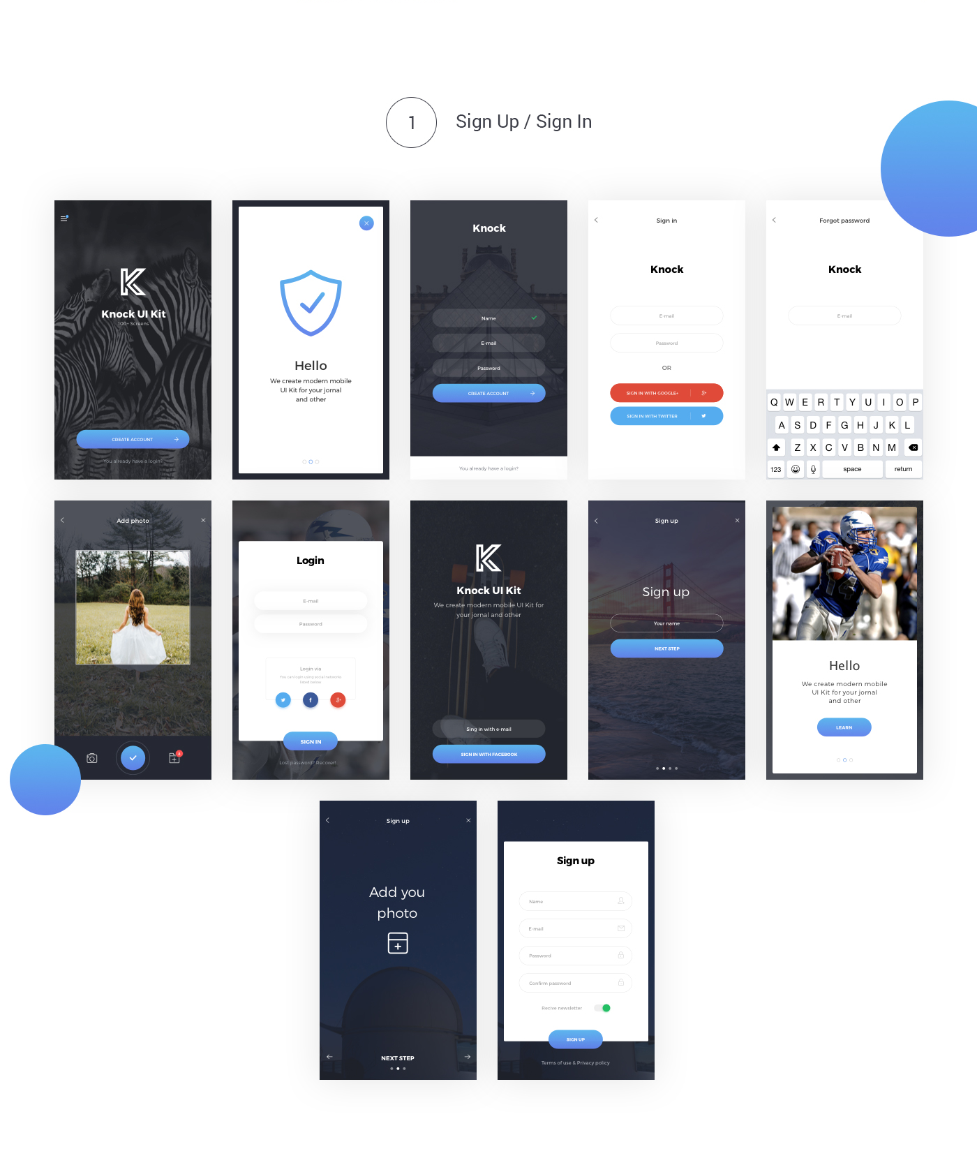 170 APP 界面模板 Knock Mobile UI Kit with Wireframe [PSD&SKETCH]插图(10)