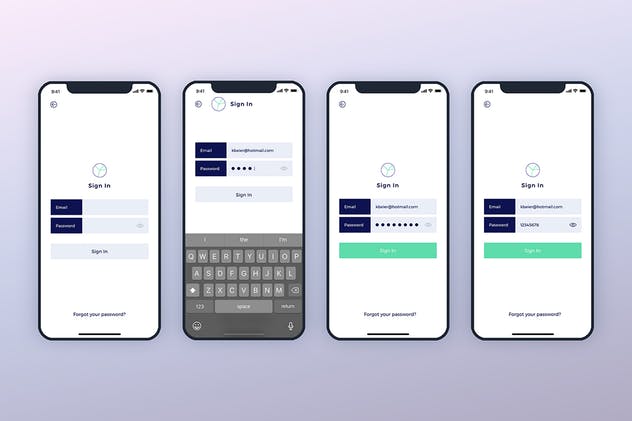 APP应用登陆注册页面UI设计套件 SignIn SignUp Mobile Ui – FP插图(1)