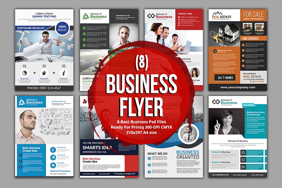 企业商务传单模板合集（8） (8) Business Flyer Bundle插图