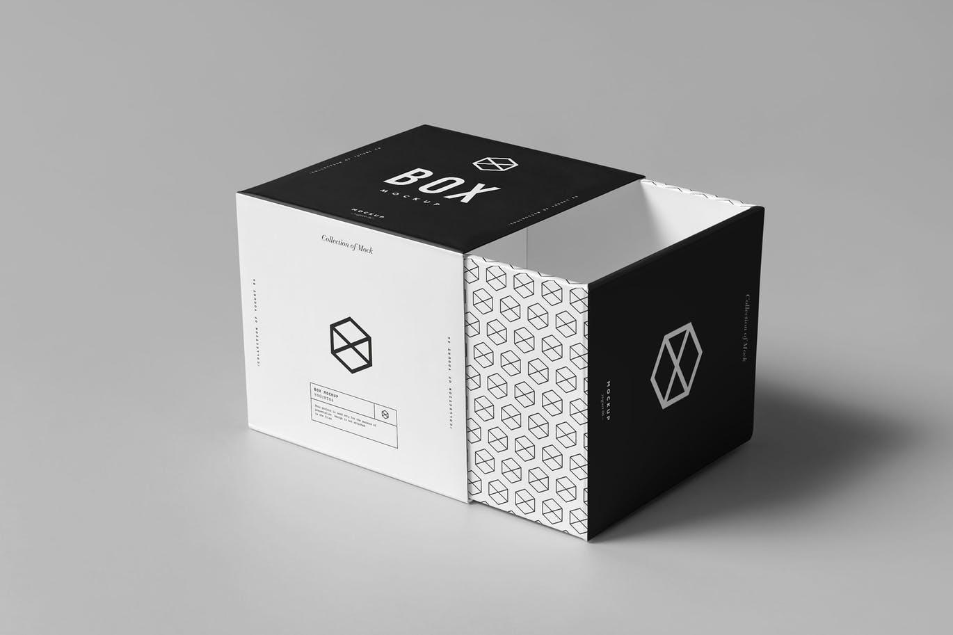 高品质的正方体包装盒子VI样机展示模型mockups插图