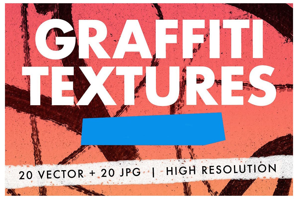 20种街头涂鸦艺术纹理 20 Graffiti Textures – Vector & JPG插图