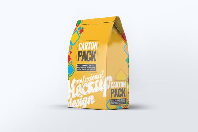 食品包装纸盒样机设计模板 Carton Box Pack Mock-Up插图(5)