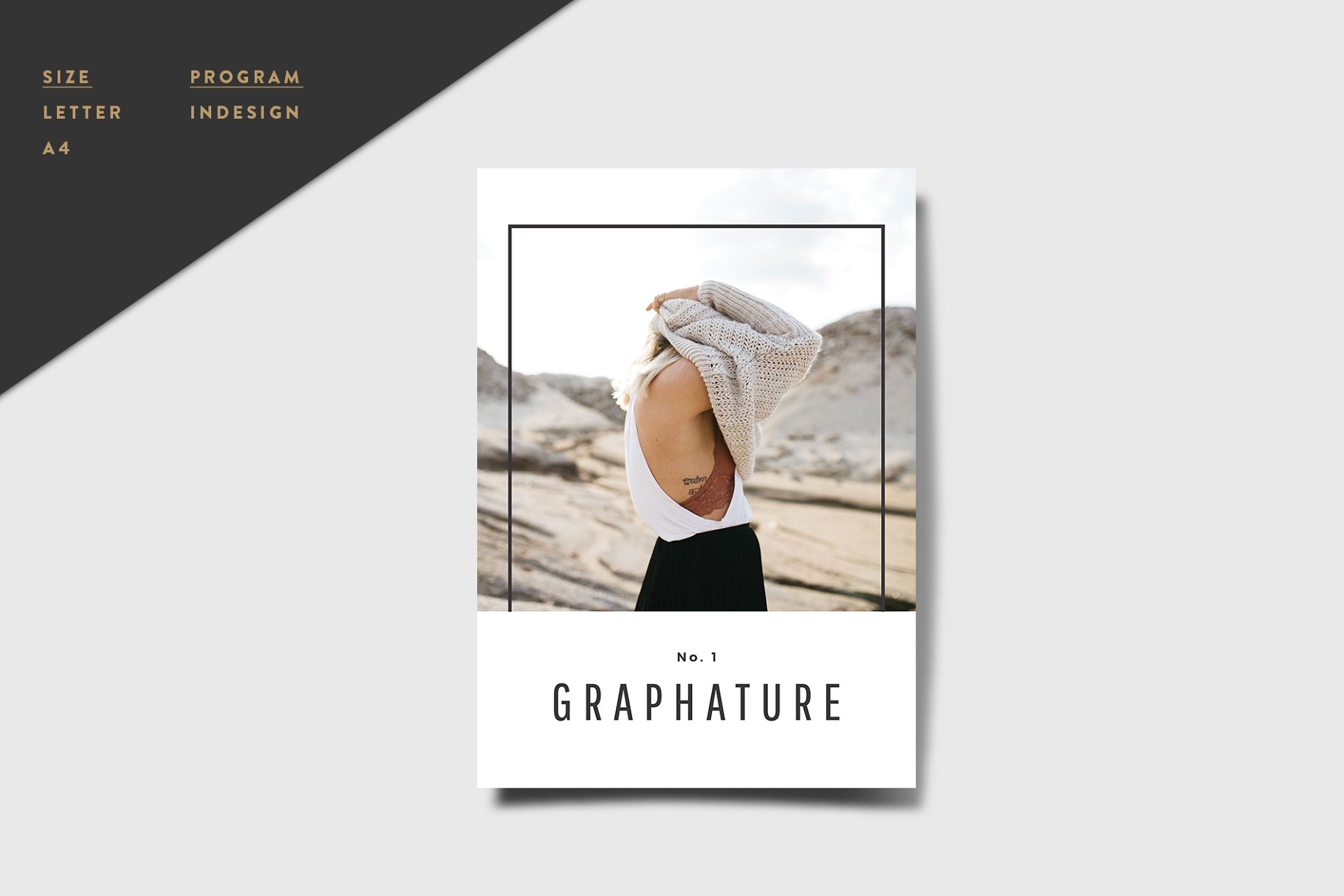 现代简约版式设计杂志模板 Graphature Magazine插图