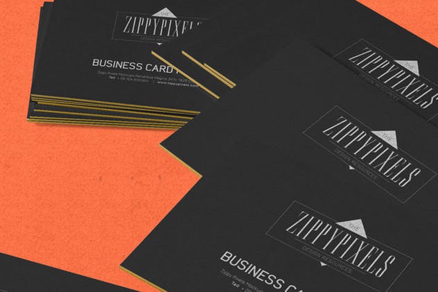 商业品牌/个人名片堆叠视图样机模板 5 Business Card Mockups In Stacked View插图(2)