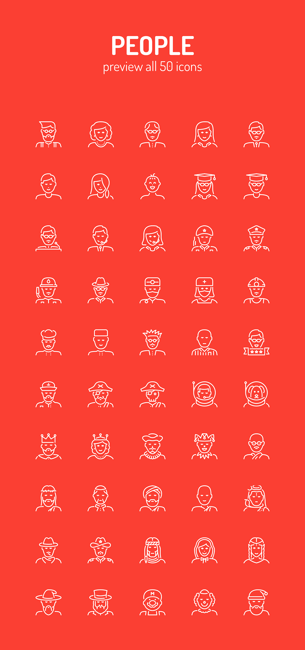 50种人物角色图标套装下载[Sketch,Ai]插图
