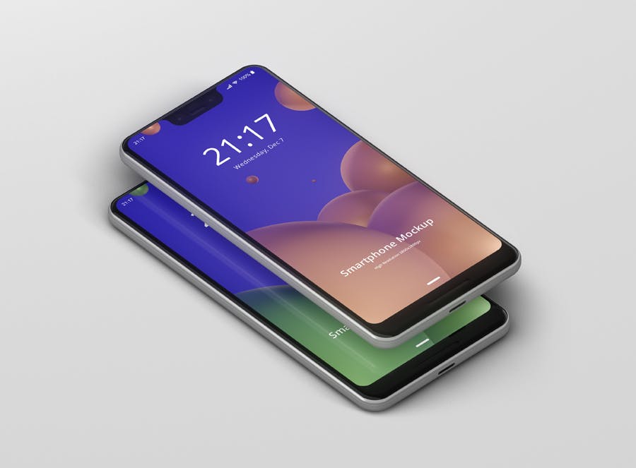 谷歌智能手机Pixel 3 XL屏幕预览样机模板 Smart Phone Mockup Pixel 3 XL插图(7)