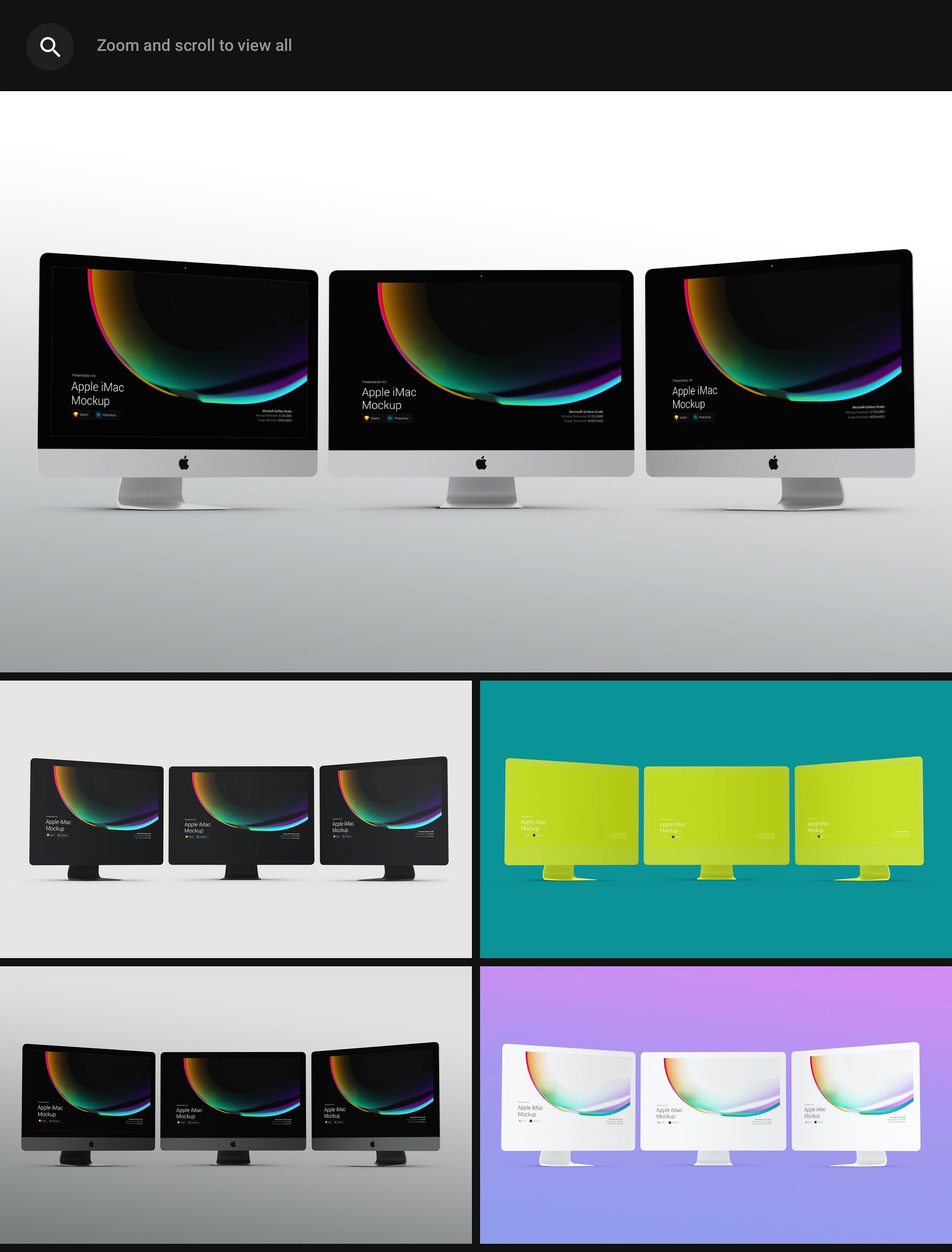 精美多彩全新iMac Pro，iMac展示模型Mockups样机下载插图8