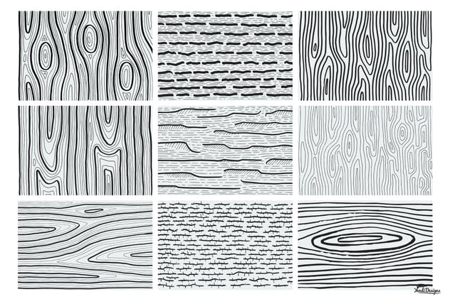 20款木材年轮纹理矢量设计素材 Wood Texture Vector插图(1)