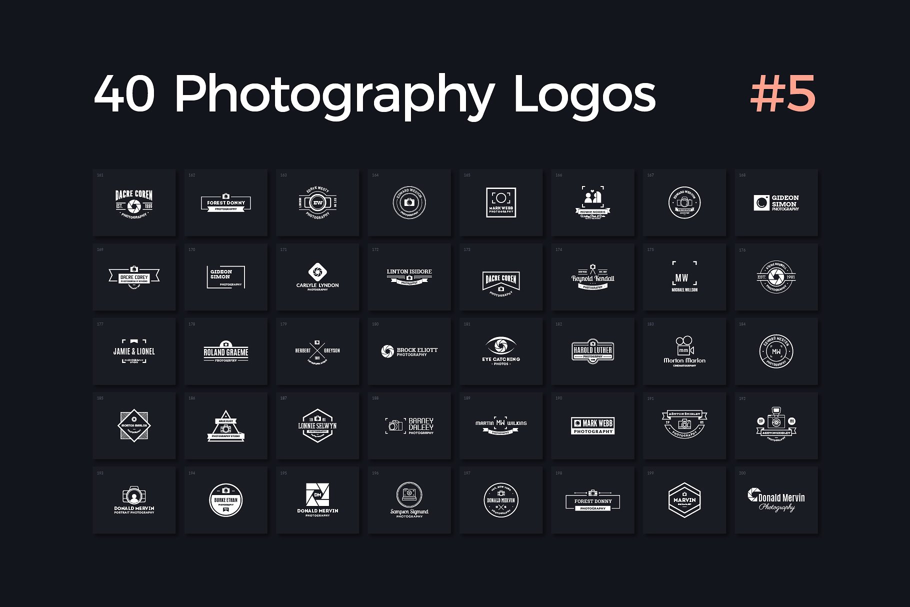 40个多用途影楼摄影Logo模板V.5 40 Photography Logos Vol. 5插图