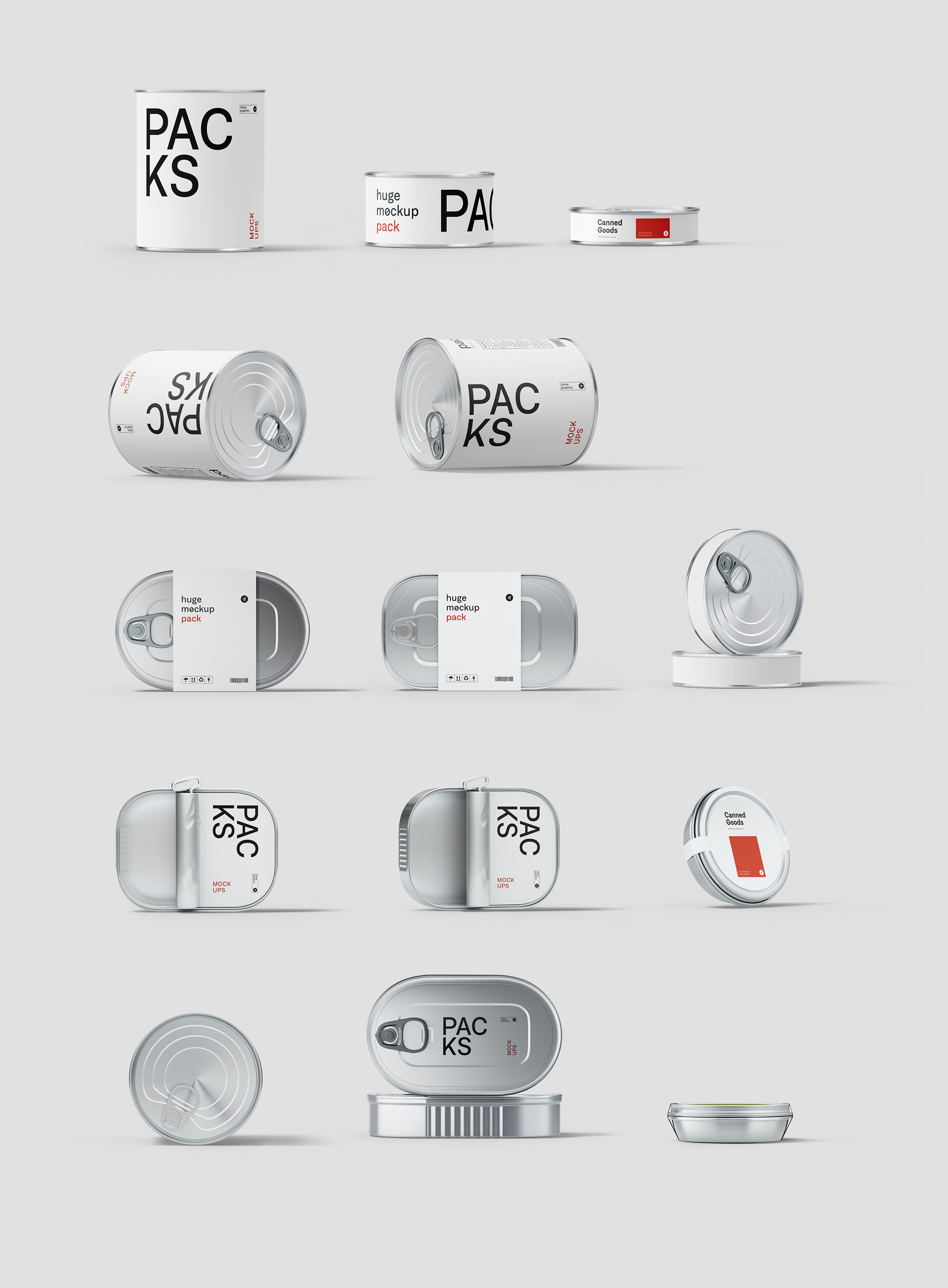 铁盒罐头包装样机模板Tin Boxes and Canned Goods Mockups插图(4)