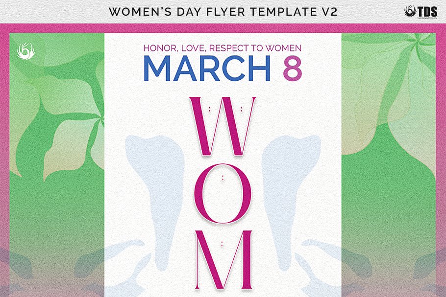 妇女节活动传单PSD模板v2 Womens Day Flyer PSD V2插图(6)