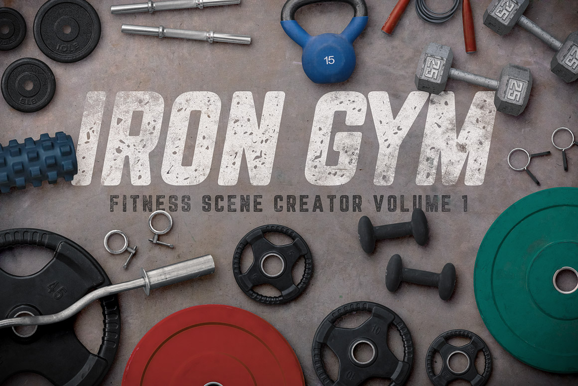 健身预设场景 Mockups 模版 Iron Gym Scene Creator Volume 1插图