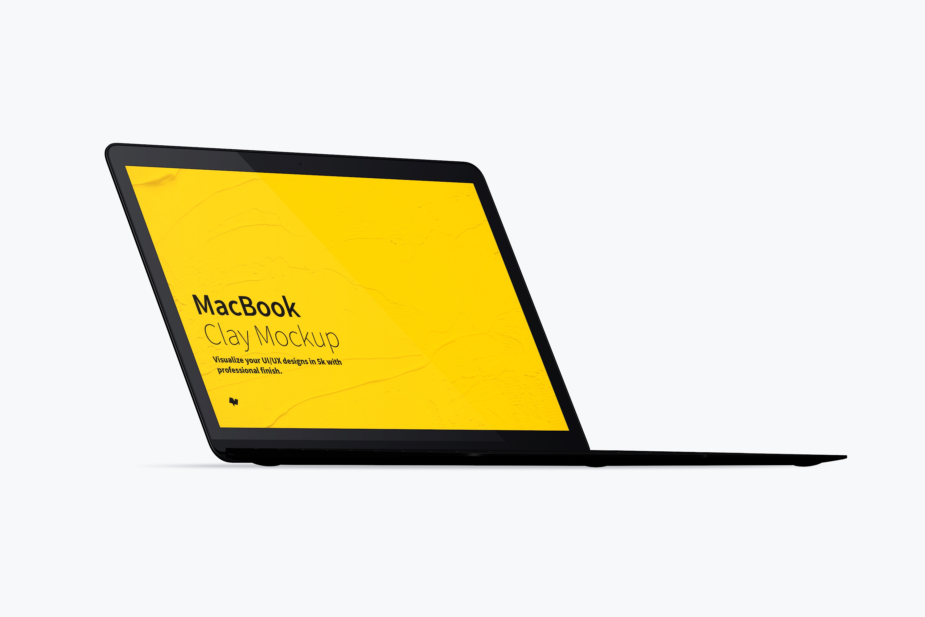 MacBook高端笔记本屏幕演示左前视图样机 Clay MacBook Mockup, Front Left View插图3