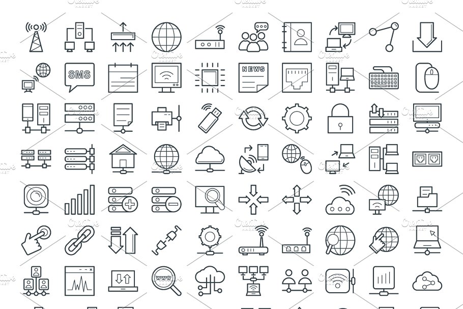 75+网络及网络设备矢量图标  75+ Networking Vector Icons插图(1)