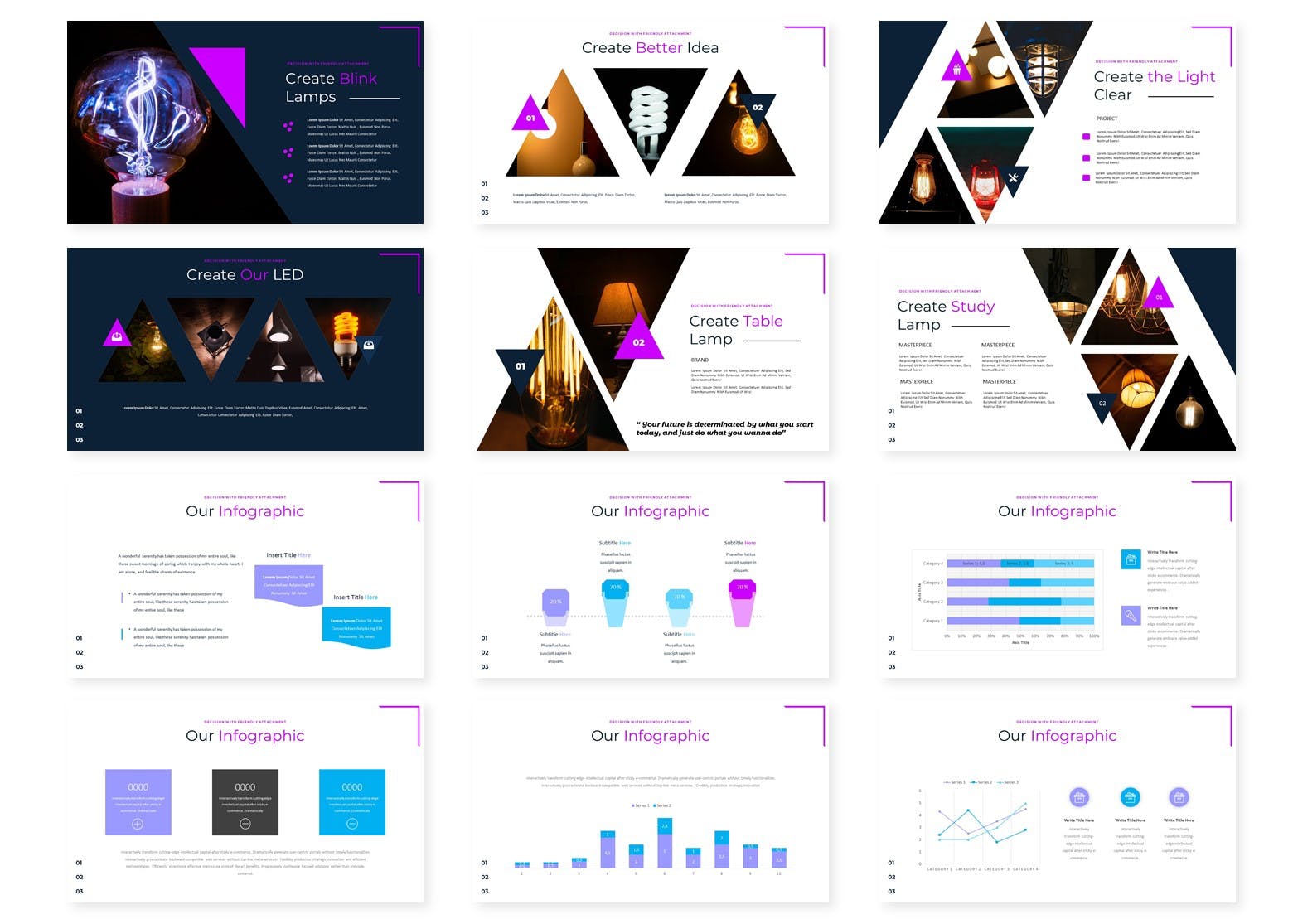 创意灯具设计加工工厂介绍PPT模板下载 Lampion – Powerpoint Template插图(2)