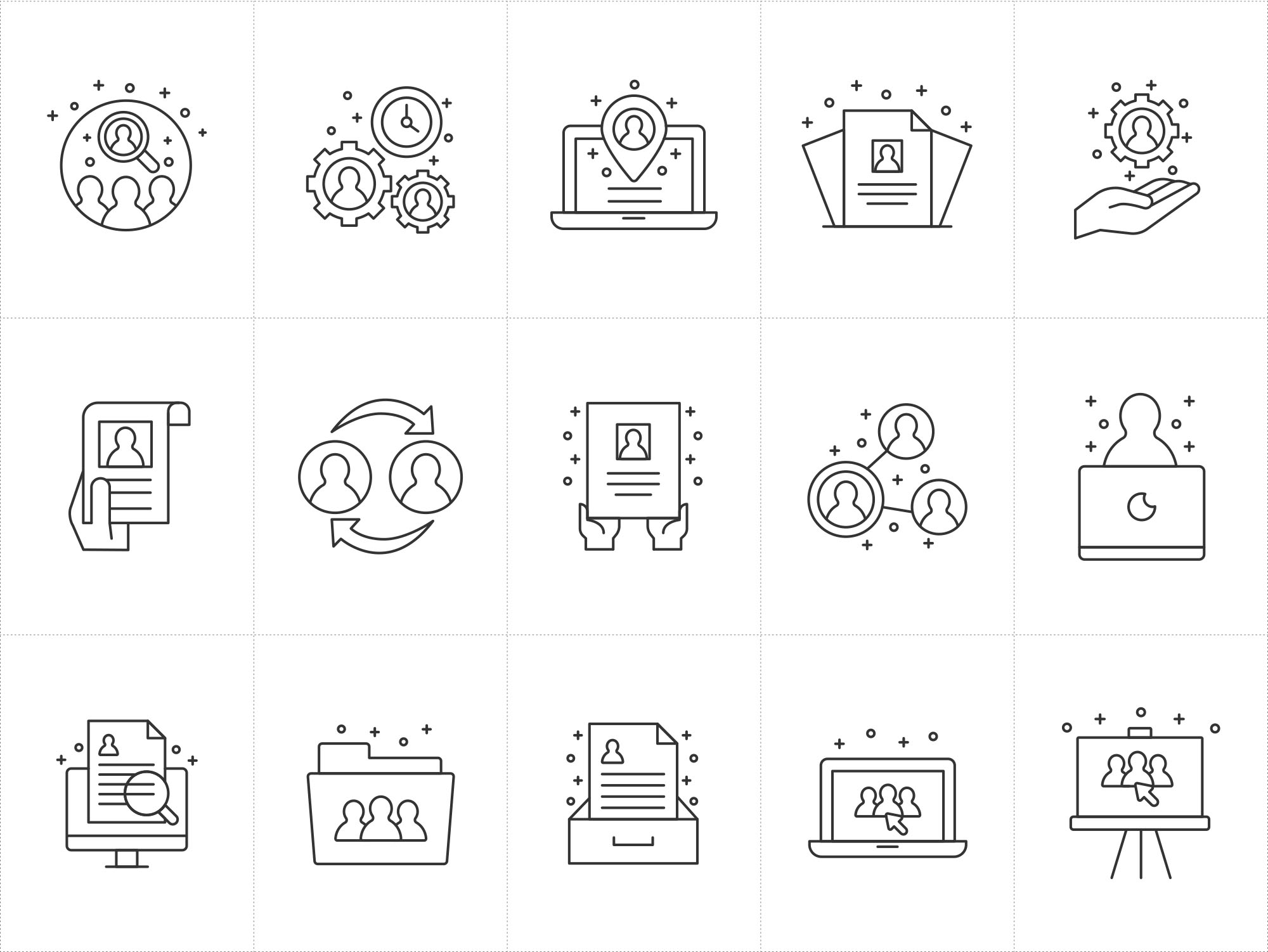 人力资源主题矢量线性图标v2 Human Resources Vector Icons Part 2插图