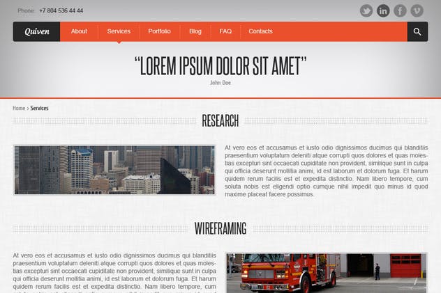 品牌企业官网创意设计PSD网站模板 Quiven – Creative PSD Template插图(3)