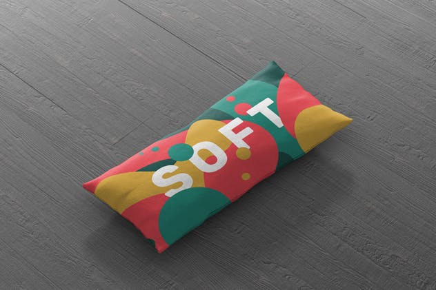 时尚多彩长矩形沙发卧室枕头样机模板 Pillow Mockup – Long Rectangle插图(9)