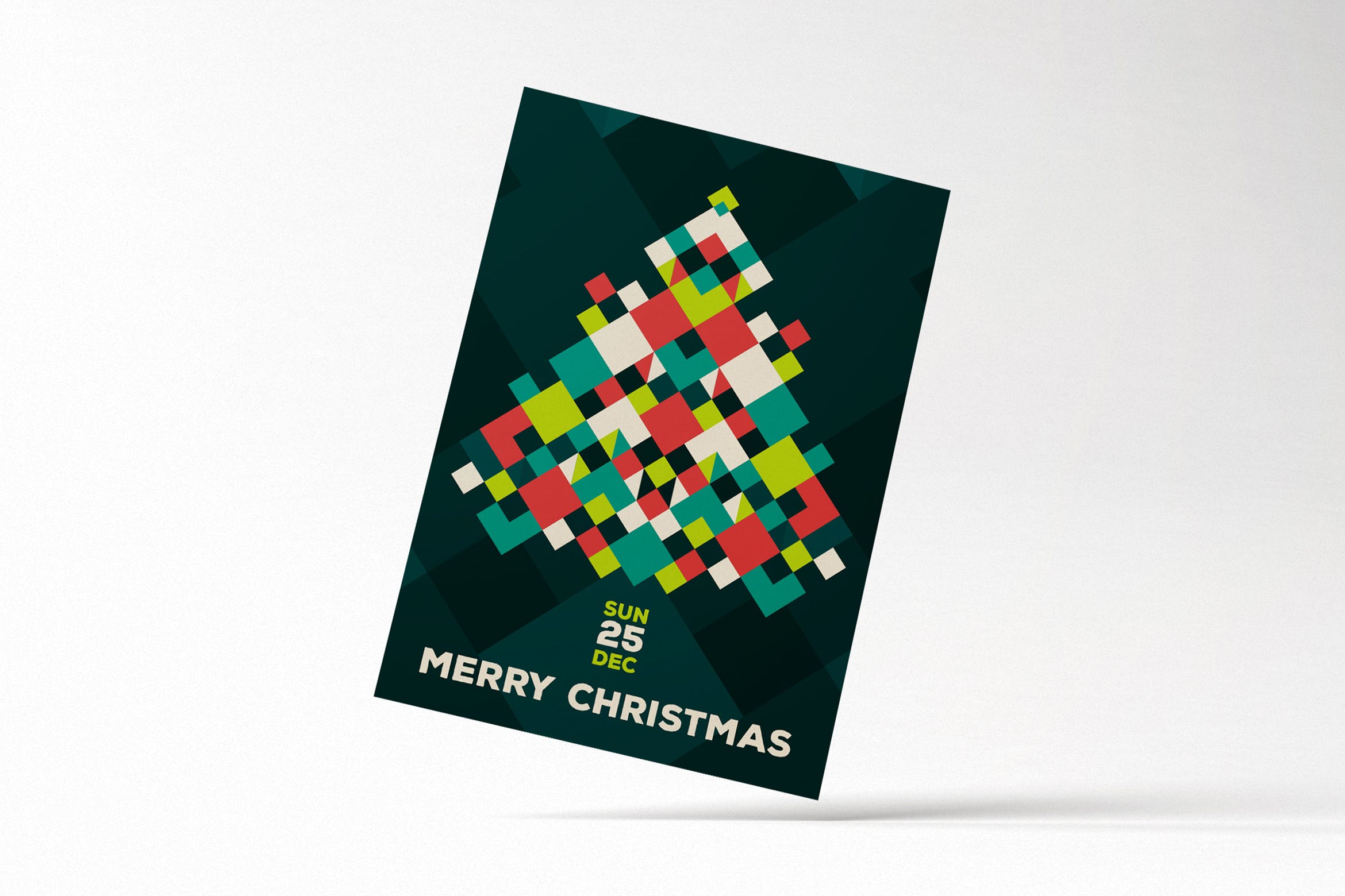纸编圣诞树装饰圣诞节海报传单设计模板 Modern Merry Christmas Flyer Card插图