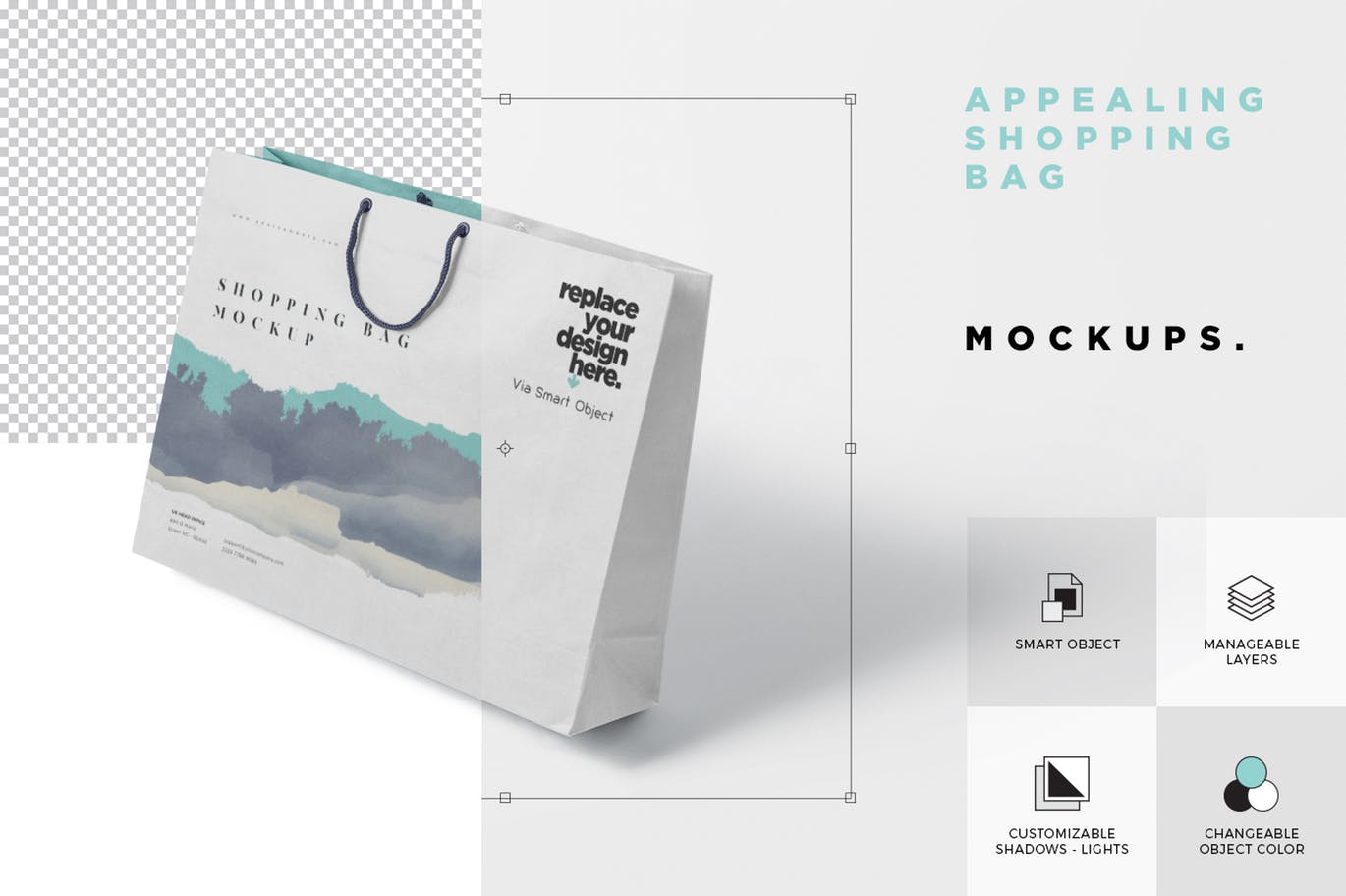 5个高品质的时尚高端吸引人的房地产手提袋购物袋包装设计VI样机展示模型mockups插图(5)