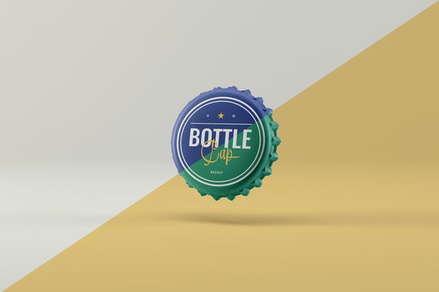 饮料瓶盖啤酒瓶盖品牌Logo设计演示样机 Bottle Cap Mockups插图(2)