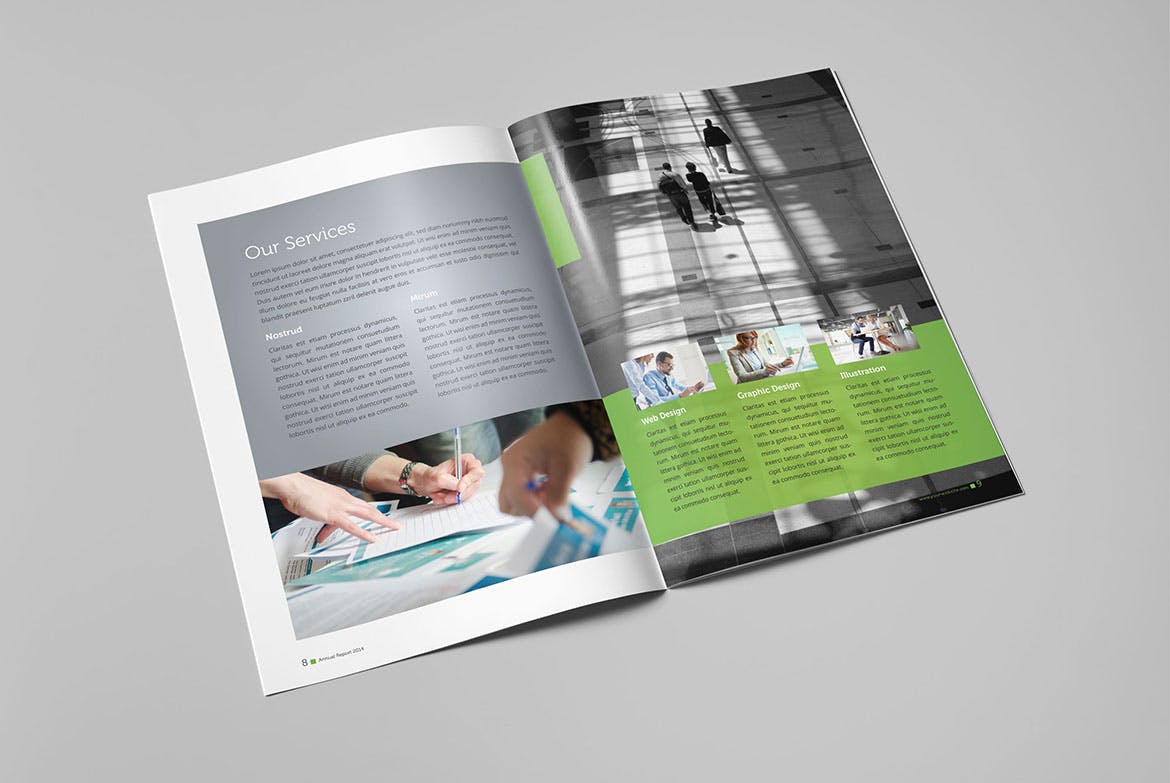 公司企业年度报告设计INDD模板素材 Annual Report 2014 Brochure插图(4)