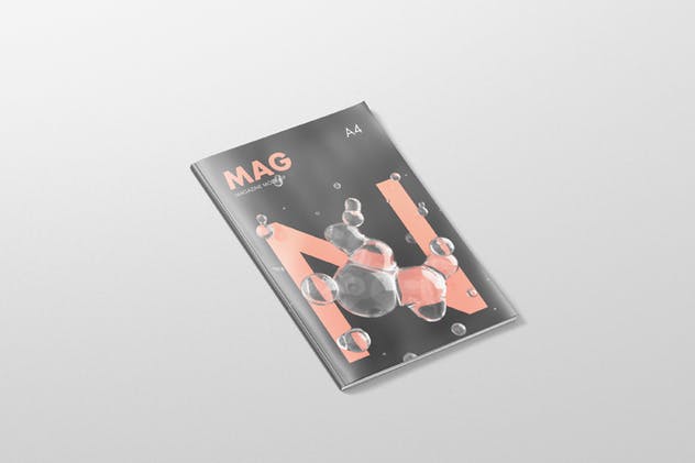 高品质A4杂志印刷品样机模板 Magazine Mockup – A4 210×297 mm插图4