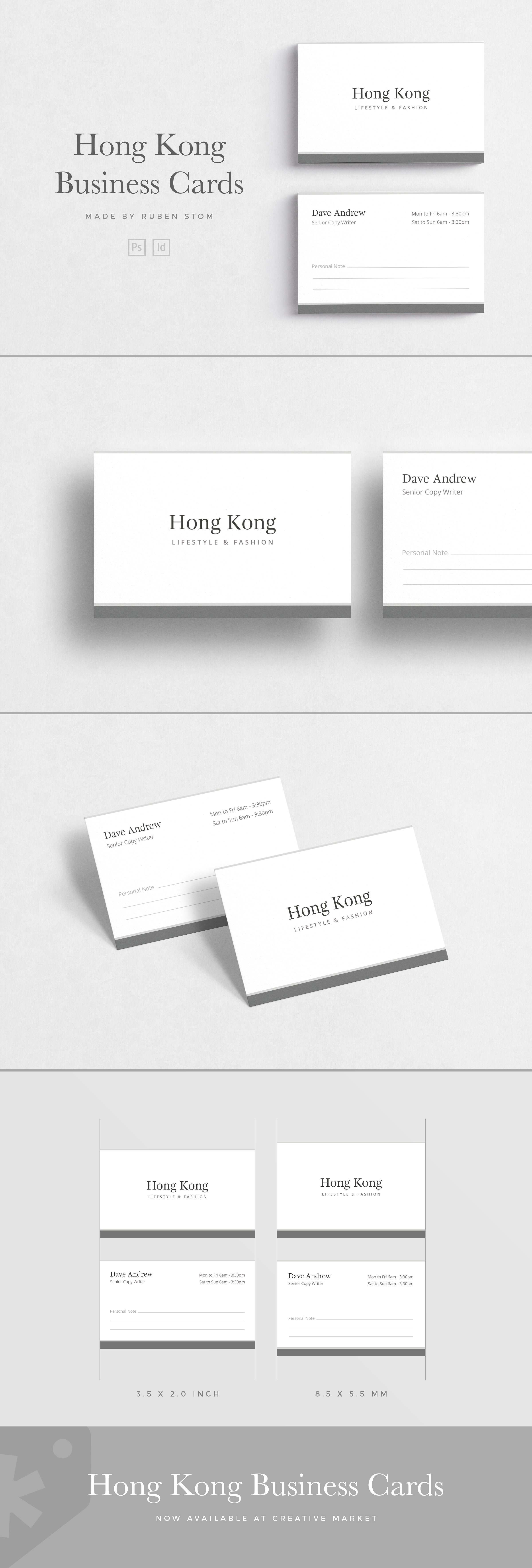 极简主义企业名片设计模板4 Hong Kong Business Card插图