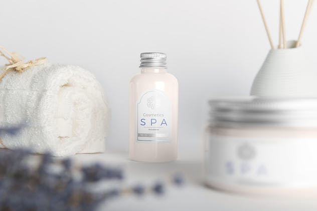 SPA高级品牌化妆品品牌包装外观样机v.1 SPA Cosmetics Mockup v.1插图(1)