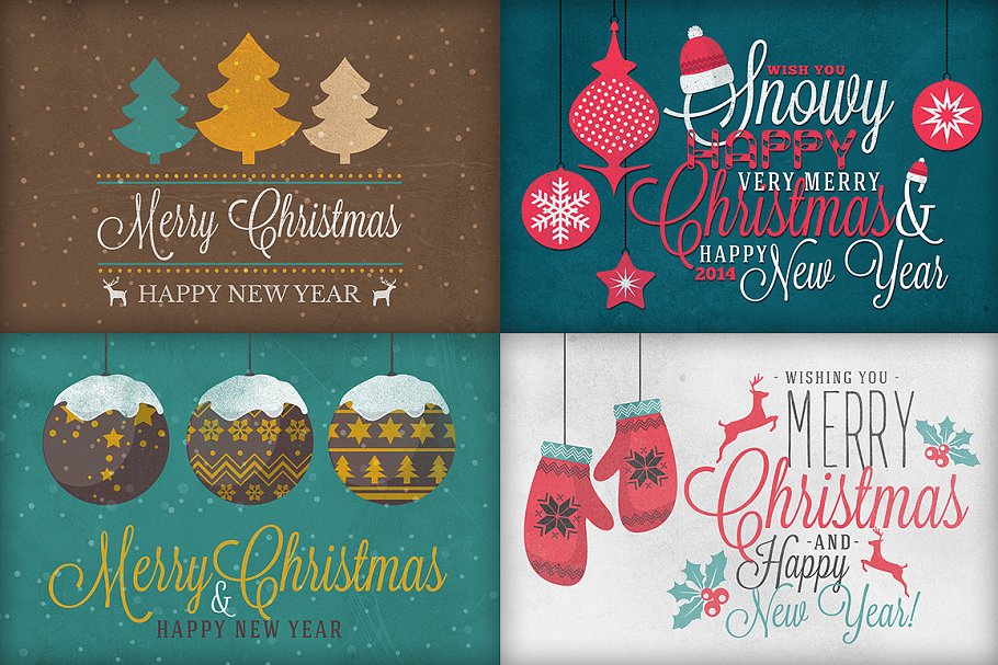 圣诞节节日主题背景&贺卡模板v1 Christmas Background & Cards Vol.1插图(3)