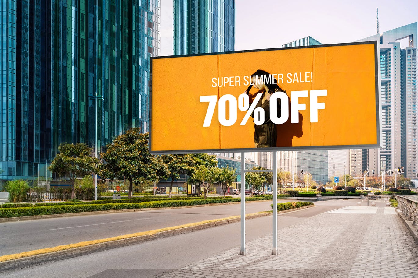 户外公路大型广告牌广告设计展示效果图样机 Advertising Billboard Mockup插图(3)