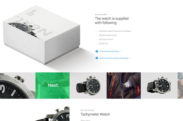 电商热门单品页面PSD模板 Wrist Watch Single Product eCommerce PSD Template插图(2)